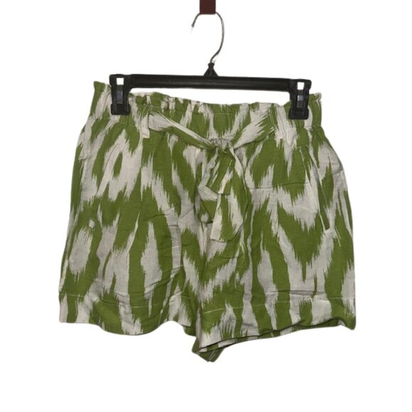 Anthro Linen Blend Drew Green and white shorts NWT - Picture 2 of 5
